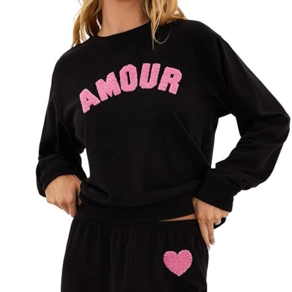 Beach Riot | Cassia Amour black & pink graphic sweatshirt - Picture 3 of 7